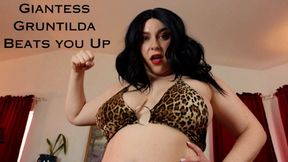 Giantess Gruntilda Beats you Up - SD - featuring Jane Judge as Frost Giant Gruntilda, a POV mean giantess beatdown from BBW Femdom as the giant woman flexes, punches, kicks, lifts you one handed, and pummels you into submission in a one sided fight on Jan