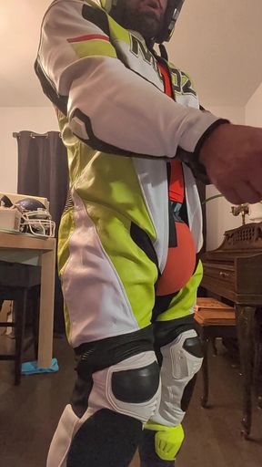 In Leather Motogp Suit After Gym
