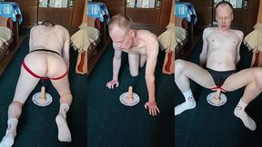 lanatuls - anal slut and whore - riding dildo on the floor. tg: moscowfaggot