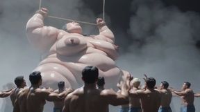 Giant SSBBW Tied Up - Tiny Men Exploring Deep Inside Her Wet Cunt