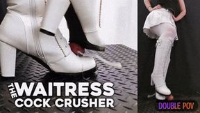 House Waitress Traps and Dominates you in White Dangerous Boots (Double Version) - Tamystarly - Cock Balls Crush Trample, CBT, Bootjob, Trampling, Shoejob, Stomping