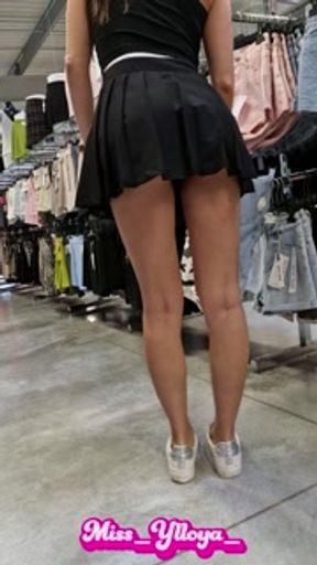 I wear just very short and nothing underneath in a store