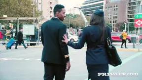 Hot flight attendant gets banged by a pilot