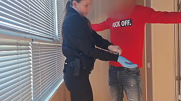 This bitch from the airport security was fucking around a lot, so I fucked her in mouth and pussy, rough and hardcore