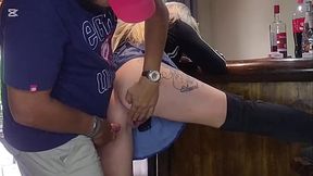 Hot blonde upskirt fuck cum in pussy