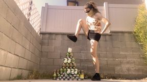 Crushing 44 cans with Sneakers