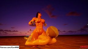 Amazonian Busty Babe Fucks a Man