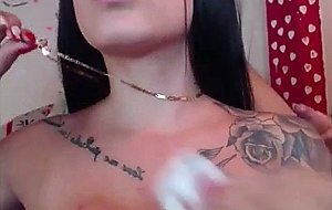 Brunette shecock anally drilled and cummed