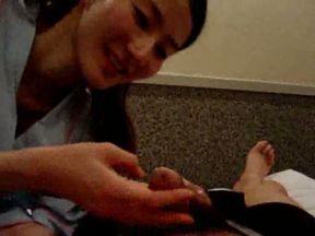 Japanese coed girl named Koyuki gives me stunning blowjob
