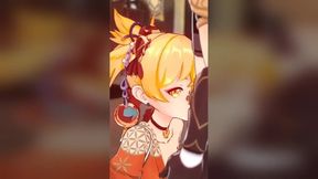 Genshin Impact cartoon girls have anal sex and cream pies in 3D hentai