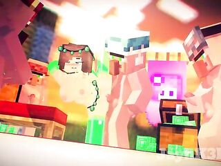 Minecraft - Jenny the Village floozy let the Villager screw her and cum inside her cg