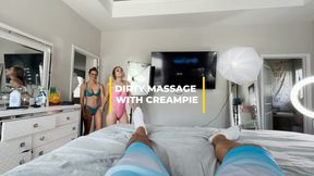 dirty massage turned into creampie threesome