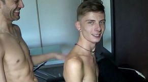 Sex tape bareback and creampie with 2 twink muscle