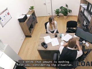 LOAN4K. She got her loan after a proper fucking on the office table. Hot sex with Maya
