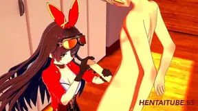 Amber Warms Teyvat Nights with Fiery Blowjob Creampie Romance