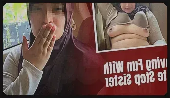 Hijab-Clad Asian Teen in Car: Intense Pleasure Ride