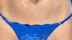 Blue Lace Goddess Oils Her Deep Navel – Brunette Belly Button Play & Baby Oil Rub”
