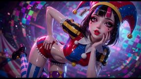 Clown Girl Covered in Thick Cum - Ahegao & Tit Play Compilation