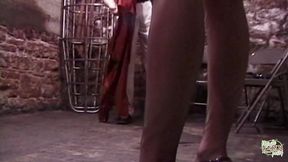 Having them tied up &mdash;  two foxy Oriental bimbos went on to whip two naughty white stallions