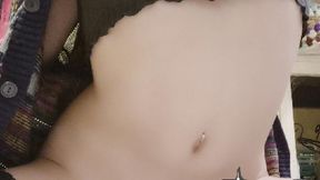 nerdy hipster trash fucks herself in the hallway