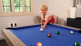 Mature blonde woman with a fat ass shows her curves