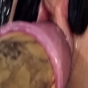Mature Brunette MILF Stretched by BBC and Huge Toys