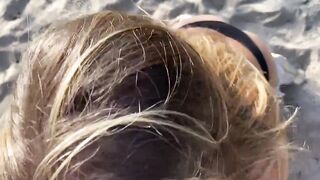 Amby always Gagging to Offer Boi Blowjobs on the Beach