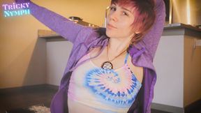 Yoga Session in Black Satin Panties