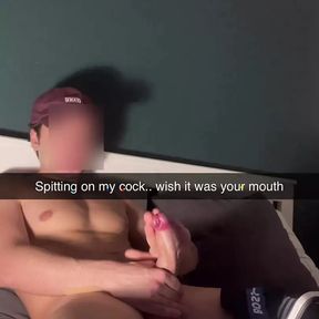 Hot College Twink with Big Cock Jerks Off and Cums Like Crazy on Snapchat