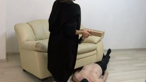 Nicole Eating While Slave Holds Her Feet