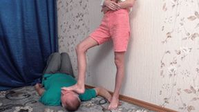 Little 18 yo dollface steps on male face like on a ball, vf2808h 720p