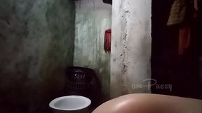 Naked Asian girl in shower