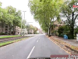 German Squirt Queen picked up at the educate station by the user and drilled out of a fucking-rubber