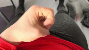 Spontaneous cumshot at the desk