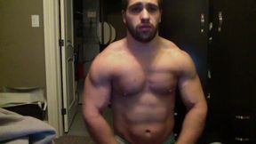 Muscular American Stud Flex Show