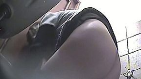 Adorable young white girl in the toilet recorded on cam nude