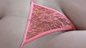 I masturbate on the beach while watching my beautiful stepmother lying on the bed.