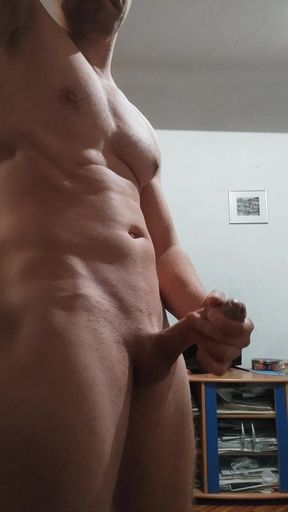 Vertical POV - Fit Guy with a Big Cock Cums