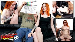 GERMAN SCOUT - Skinny Redhead Fan Fuck