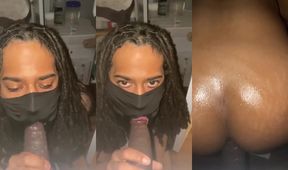 Tgirl’s sloppy stepbro blowjob destroys his dick raw