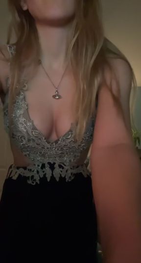 My prom dress gets even more attractive once I take it off, revealing my stunnin