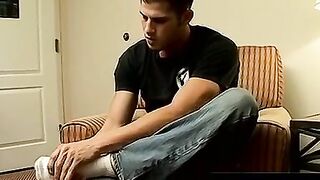 ToesXXX.com - Jock's foot display and cock stroke for a sensual orgasm