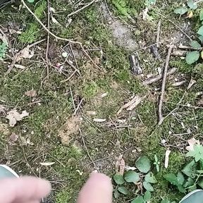 nice cumshot in the woods