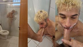 vincent and vitor in bath with feet fetish and cum
