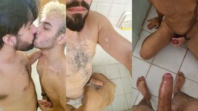 vincent and vitor in bath with feet fetish and cum