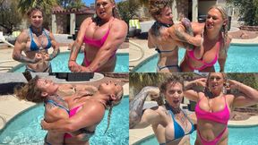 Bicep dual- strength of 2 muscle goddesses on FULL display!