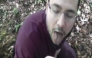 Bear Cub Blows a Load in His Mouth and Swallows