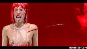 Eveline Dellai Goes to Hell Feet Bukkake Punishment & Machine Dildo Fucking Until She Cums