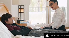 Horny Teacher Milks Injured Student's Cock Since He Can't Jerk Off