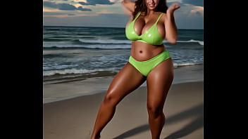 Chubby GF at the beach (AI Generated)